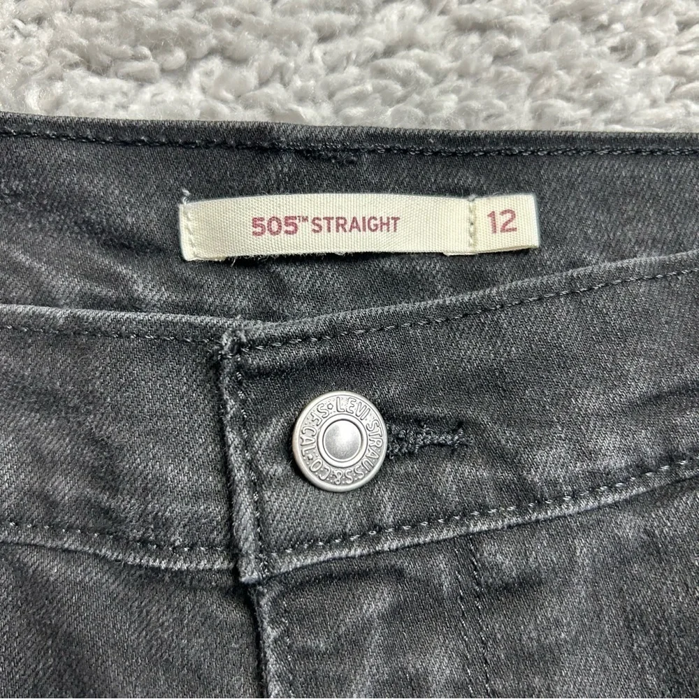 Levi's Jeans Mens 31 x 34 505 Straight Black Denim Silver Tab Classic Party